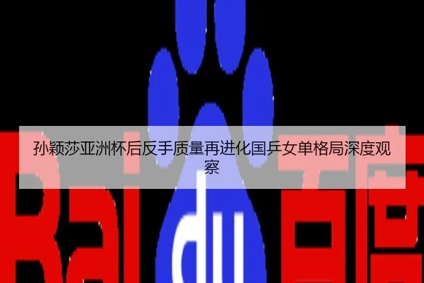 孙颖莎亚洲杯后反手质量再进化国乒女单格局深度观察